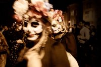 Two masquers, Day of the Dead Procession, San Francisco 2011 Two masquers, Day of the Dead Procession, San Francisco 2011
