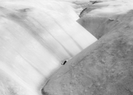 black and white landscape of rolling hills